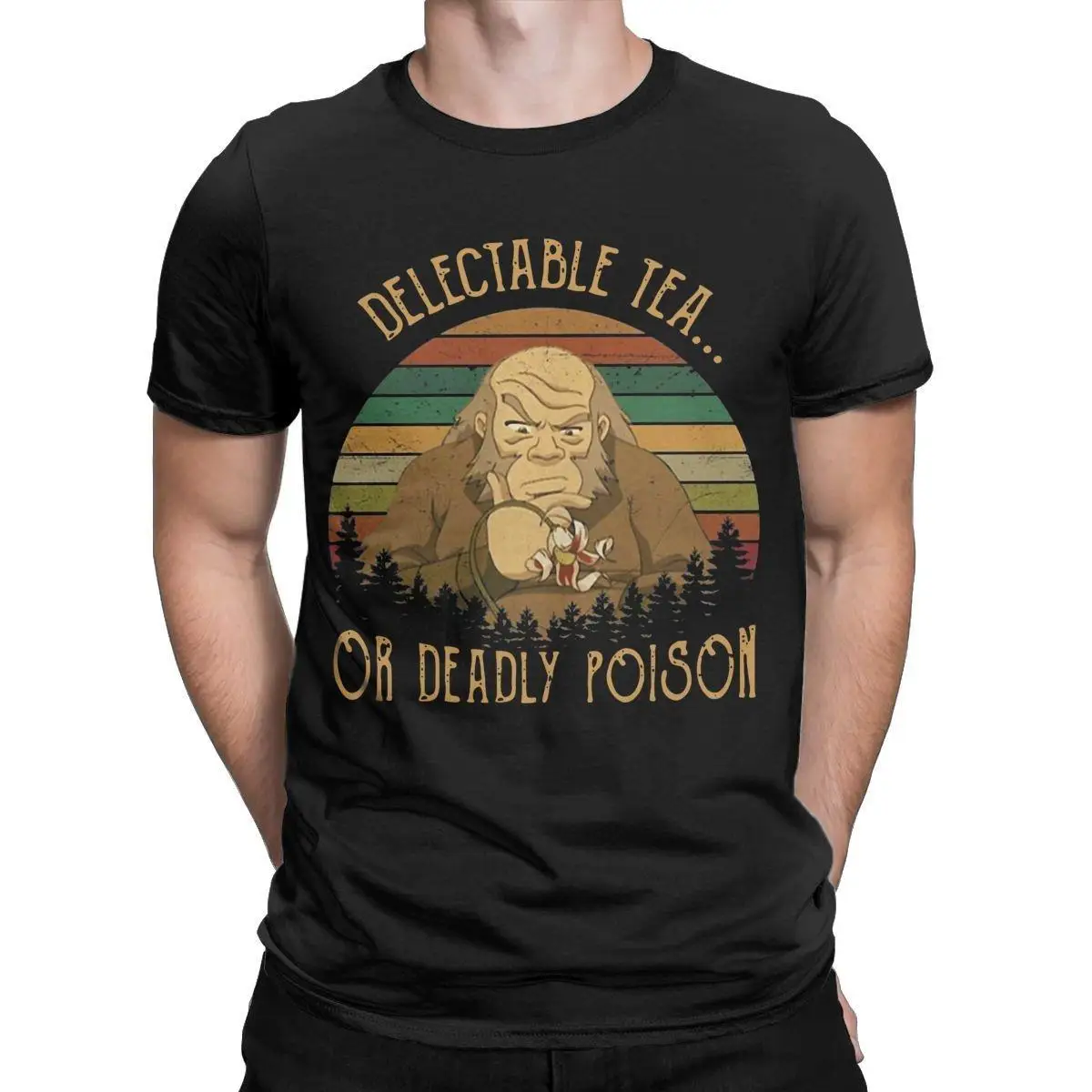 

Men T-Shirt Uncle Iroh Delectable Avatar Cotton Tee Shirt Short Sleeve Tea or Deadly Poison Sunset T Shirts Round Neck Clothes