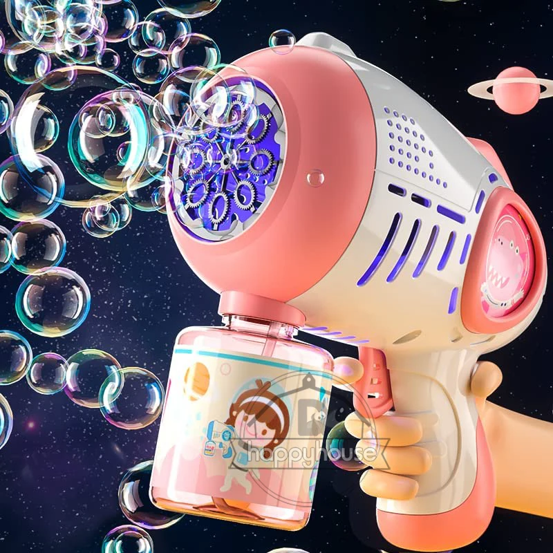 2022 Bubble Machine for Children Automatic Bazooka Bubble Gun with Light Bubble Blower For Kids Soap Bubble Maker Outdoor Toys