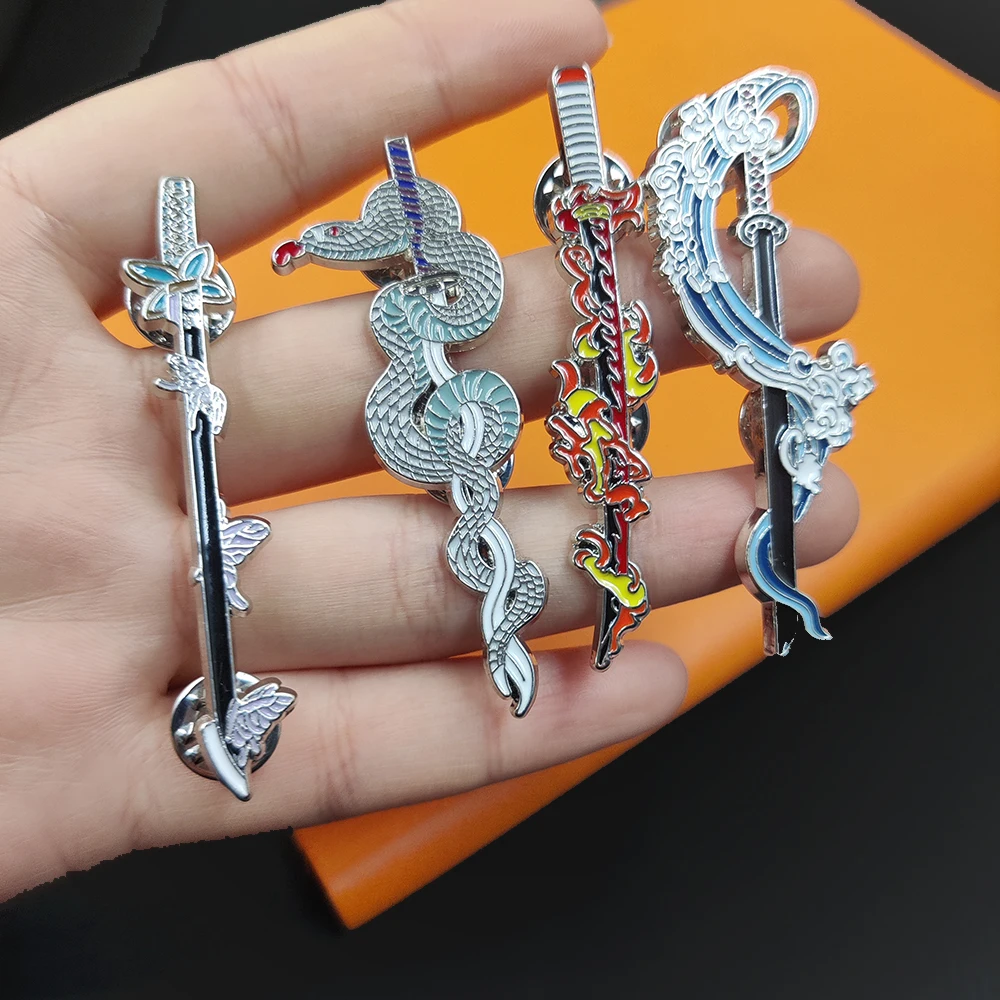 Брошь на лацкан в стиле аниме рассекающий демонов Ювелирное Украшение с