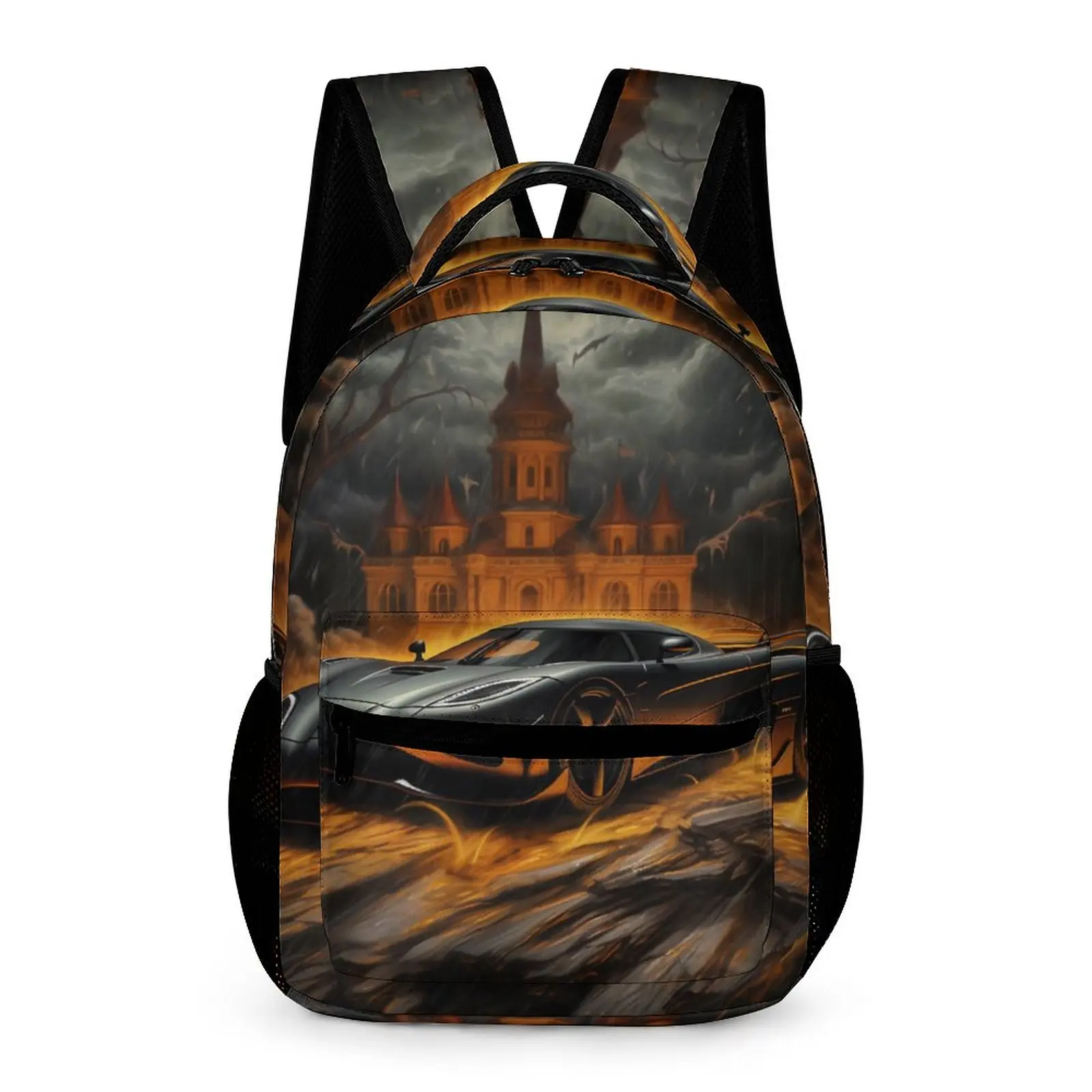 

Потрясающий спортивный рюкзак унисекс с машинкой, готические прочные рюкзаки из полиэстера, красивые школьные сумки, ежедневный пользоват...