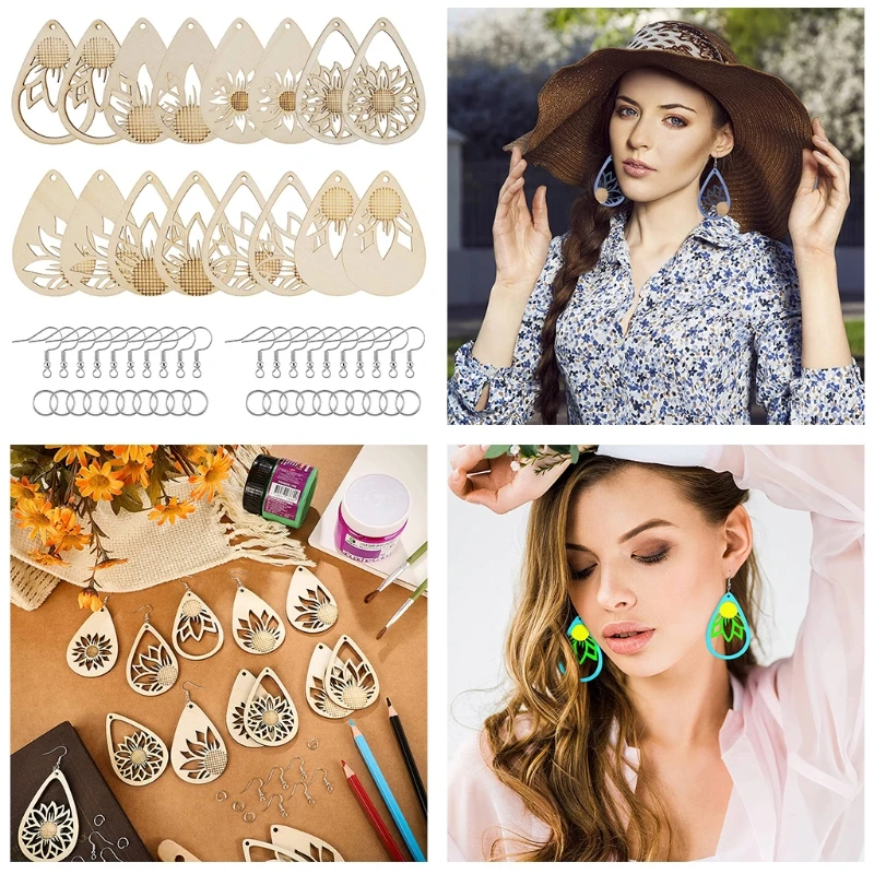 1 комплект деревянные серьги и подвески |