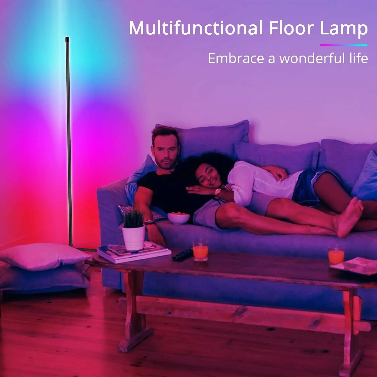 Smart Floor Lamps Sunset Lamp Indoor Neon RGB Atmosphere Nordic Light Modern Stand Lighting Bedside Bedroom Art Minimalist Decor | Лампы и
