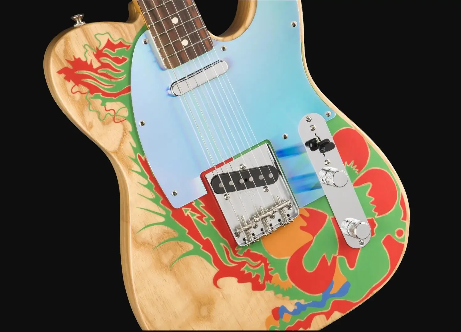 

Masterbuilt Jimmy Page Dragon натуральная электрическая гитара ясень корпус атласная матовая готовая винтажная тюнера хромированная зеркальная накладка