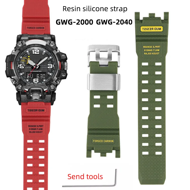 Фото Ремешок для часов G-SHOCK Casio GWG-2000 GWG-2040 второго поколения Big Mud King, модифицированный водонепроницаемый ремешок из полимерной смолы для G-WG2000 №1