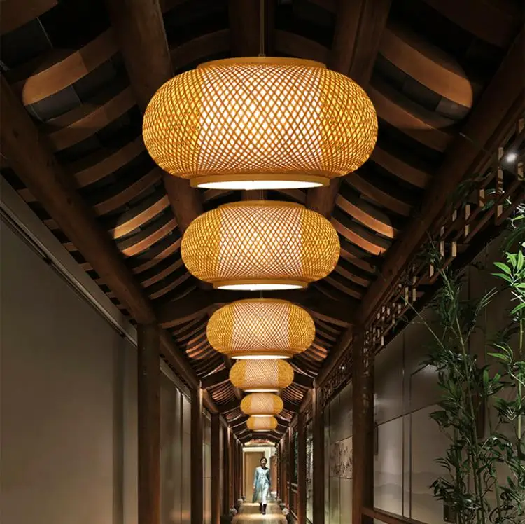

Dia 40/50/60cm Rattan Ceiling Lights Pendant Shade Restaurant Ceiling Lamp Shade Home Decorative Art Chandelier Lampshade