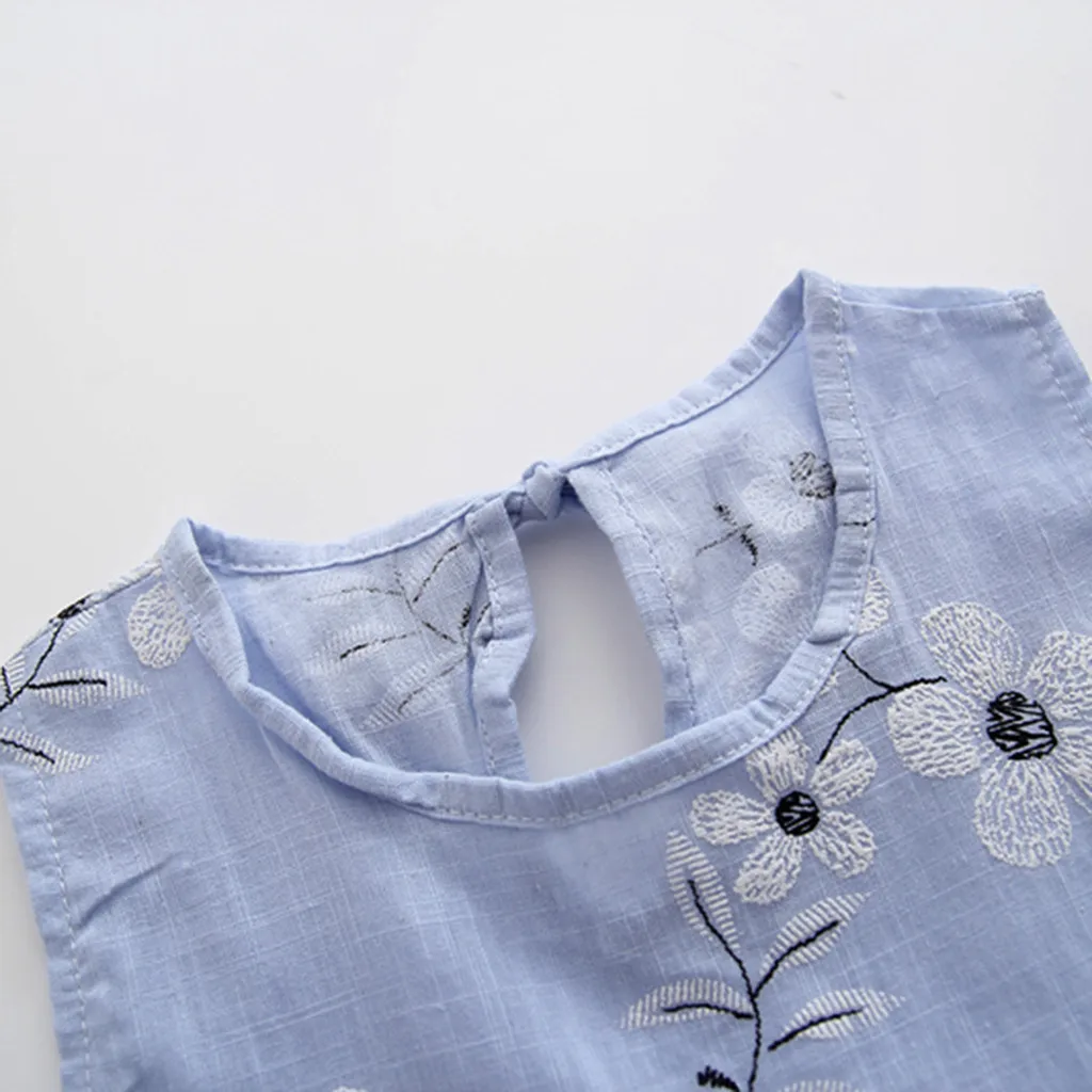 Детское хлопковое платье без рукавов с принтом вишни |