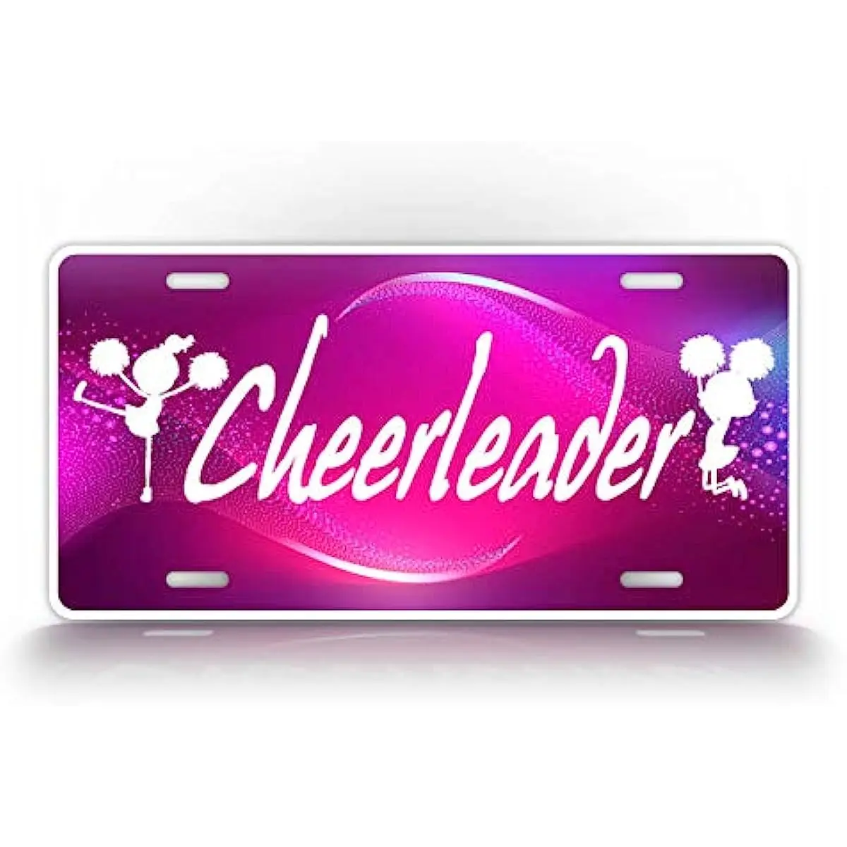 

SignsAndTagsOnline Cheerleader Girl License Plate Violet Color Cheerleader Pom Poms Auto Tag-Wall Decoration Metal Wall Sign