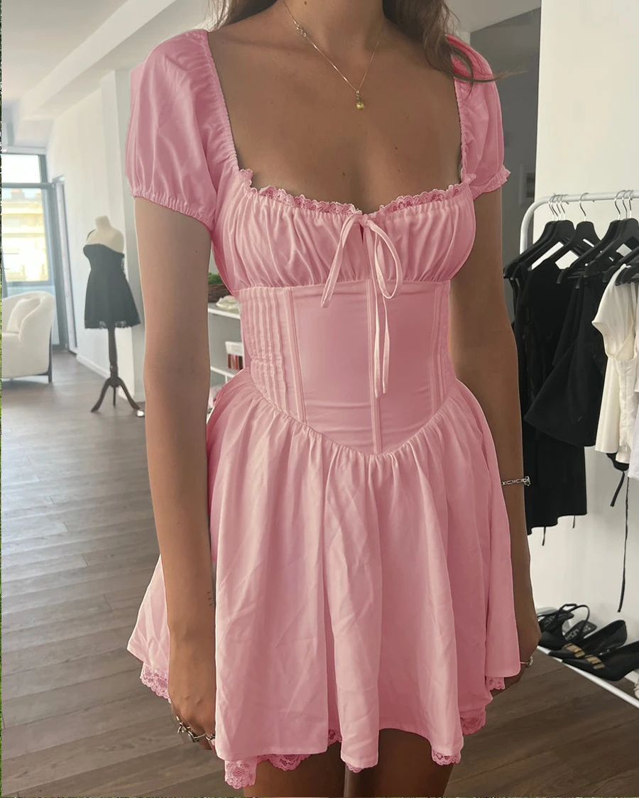 Женское летнее кружевное платье-корсет Y2K E-Girls