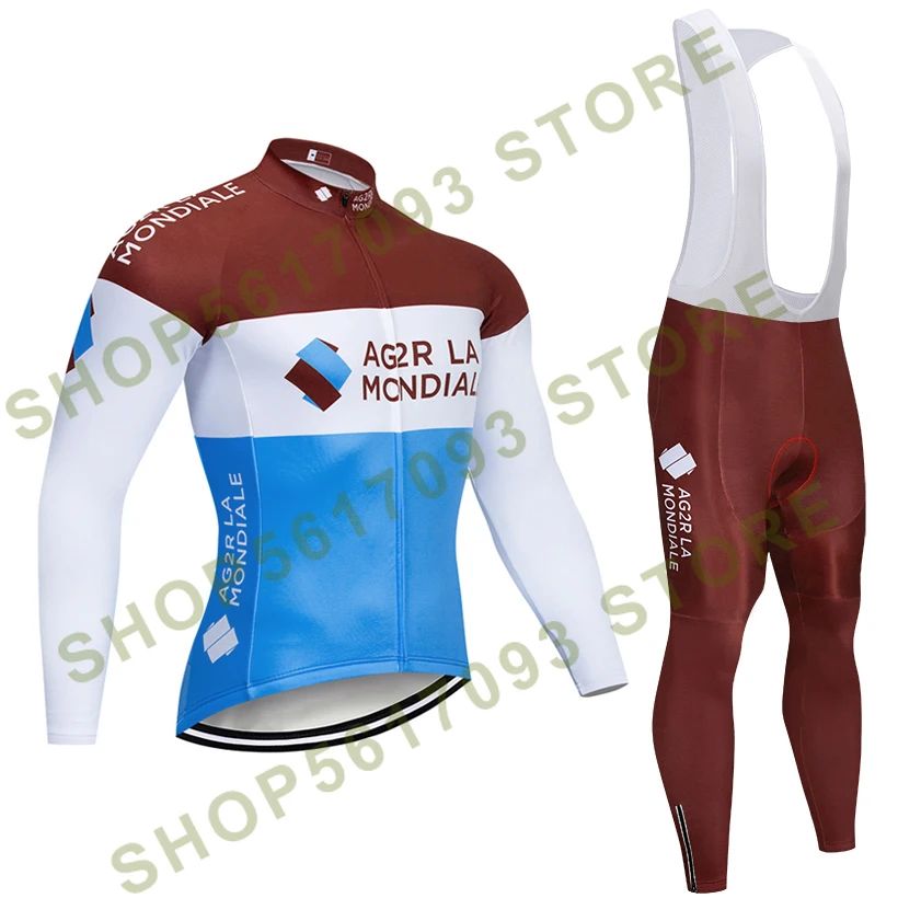 

2020 ag2r Команда Велоспорт Джерси велосипедная одежда брюки комплект мужской 20D pad Ropa Ciclismo зимние термальные флисовые велосипедные майки