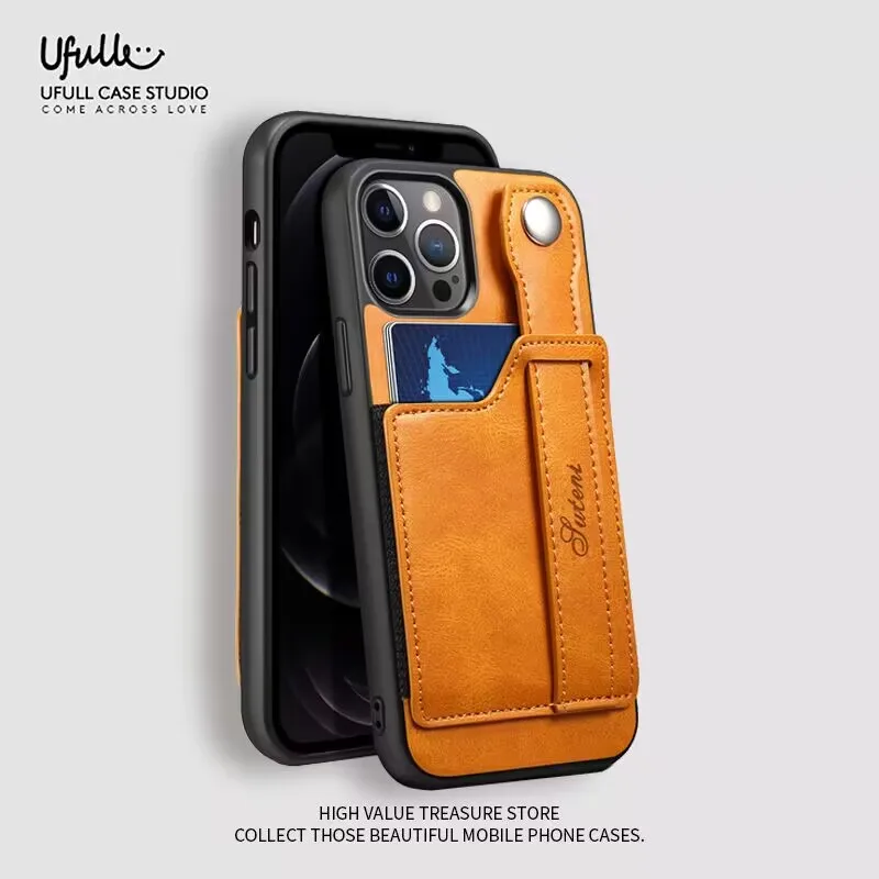 

Кожаный чехол для телефона iPhone 11 12 13 14 Pro Max 12 Mini 13Mini XS XR, кошелек с ремешком на запястье, подставкой, чехол для кредитных карт