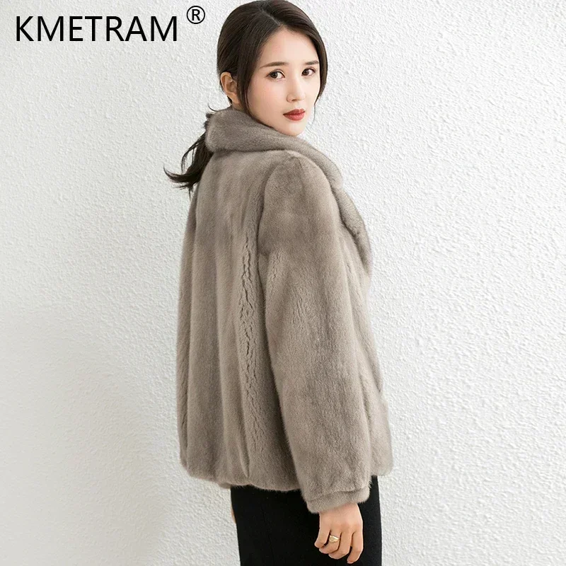 Роскошные натуральные норковые пальто женская одежда осенне-зимние куртки для