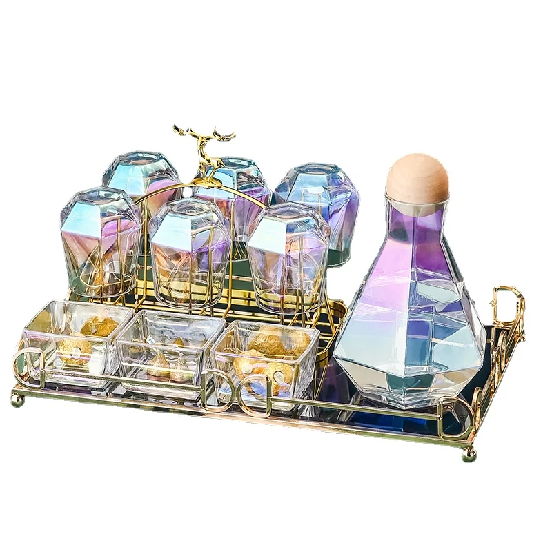 

Glass Simple Good-looking Household Cups Tea Cup Colored Water Cup Scented Tea Cup Cup Holder Set