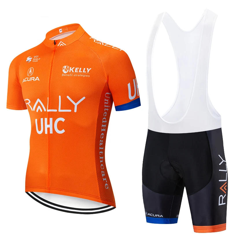 

2021 оранжевая одежда UHC Pro для велоспорта, велосипедная Джерси, быстросохнущая велосипедная одежда, мужская летняя командная велоодежда, ком...