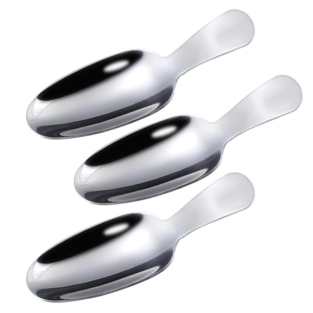 

3 Pcs Dessert Spoon Tea Spoons Household Tableware Stainless Steel Ice Cube Kitchen Baby Food Scoops Short Handles Coffee Beans
