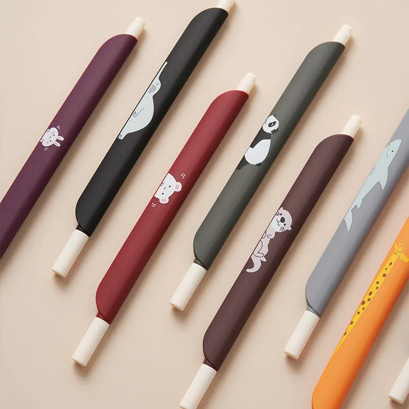

Retro color gel pen creative cartoon students take notes with account pen color bookmark ballpoint pen cute pens school supplies