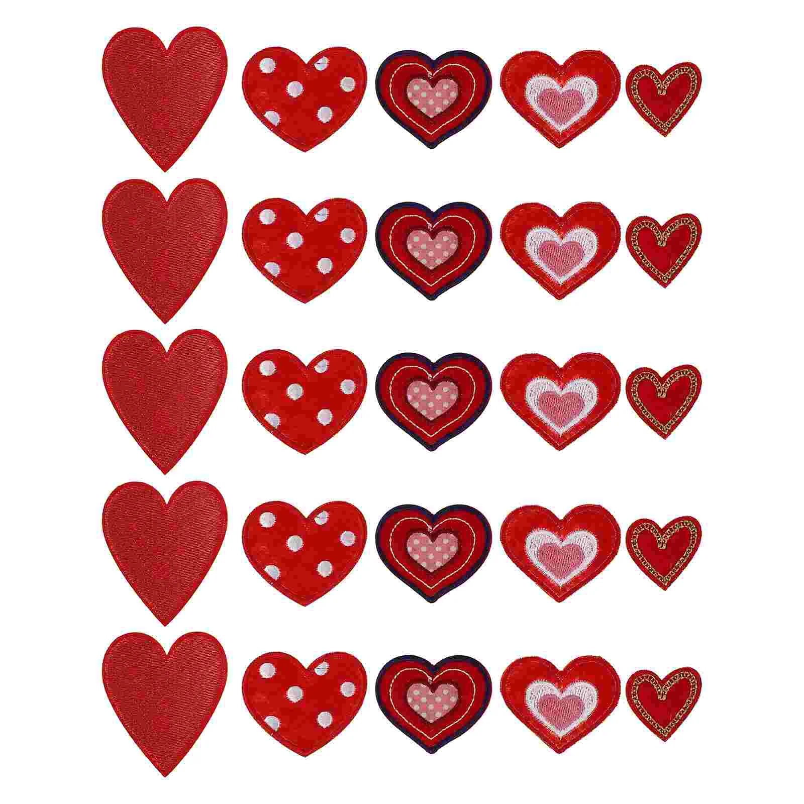 

25 шт., нашивки с вышивкой в виде сердца