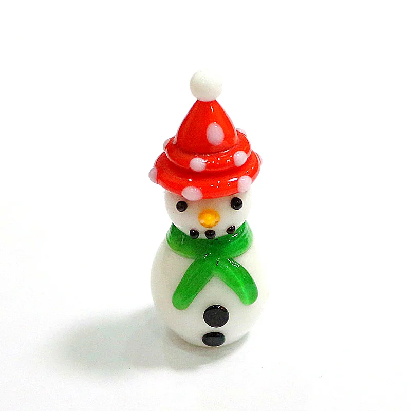 

Christmas Glass Snowman Figurines Ornaments Different Styles Miniature Cute Xmas Gifts For Kids Home Decoration Craft Collection