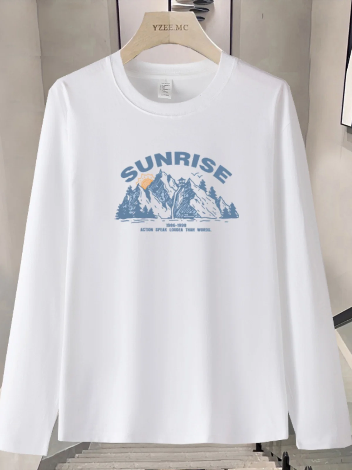 Новинка 2024 весенне-осенняя хлопковая рубашка с круглым вырезом и длинными