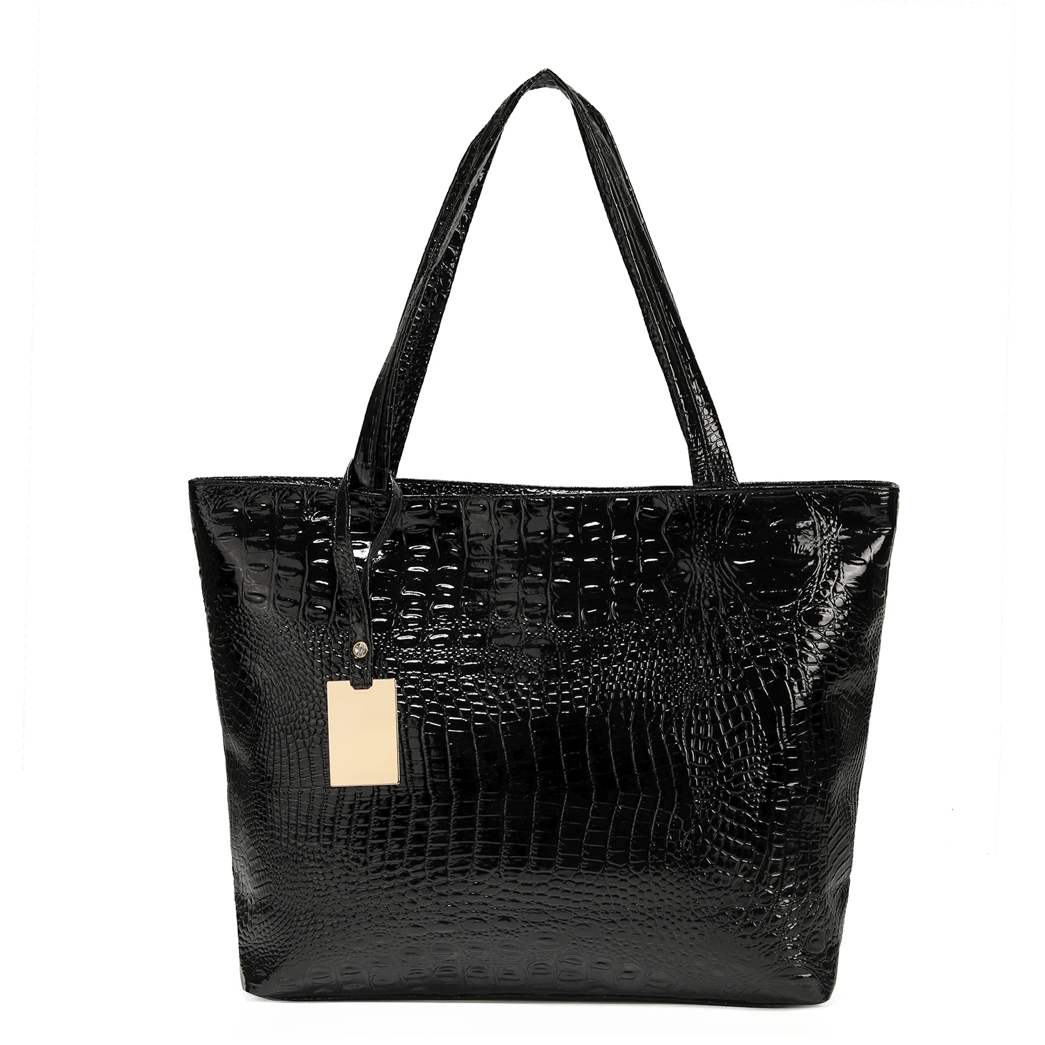 

Brand fashion leisure women's shoulder bag silver gold is natural black crocodile handbag PU leather handbags Ms. Portable cyst