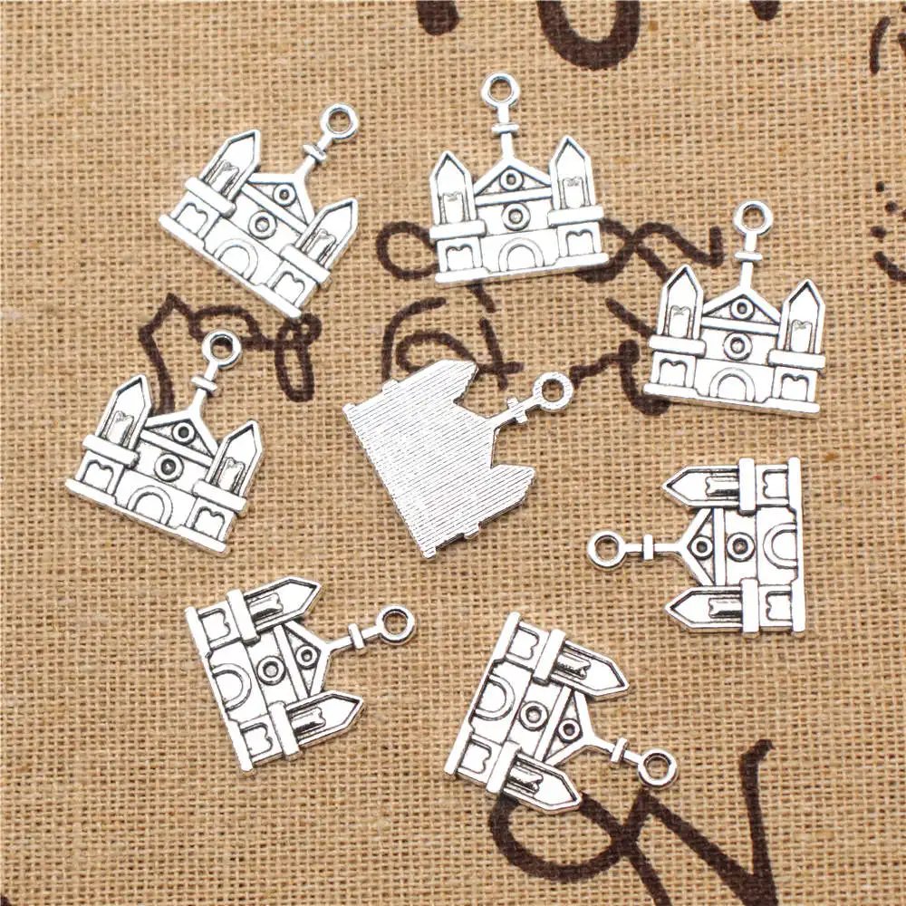 

Church Jewelri Charm Pendant Craft 17X20 Antique Silver Color 10 Pieces