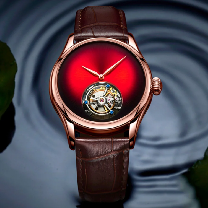 

AESOP 100% Tourbillon Skeleton Watch For Men Mechanical Waterproof Mens Watches Top Brand Luxury Movement Sapphire Table Mirror