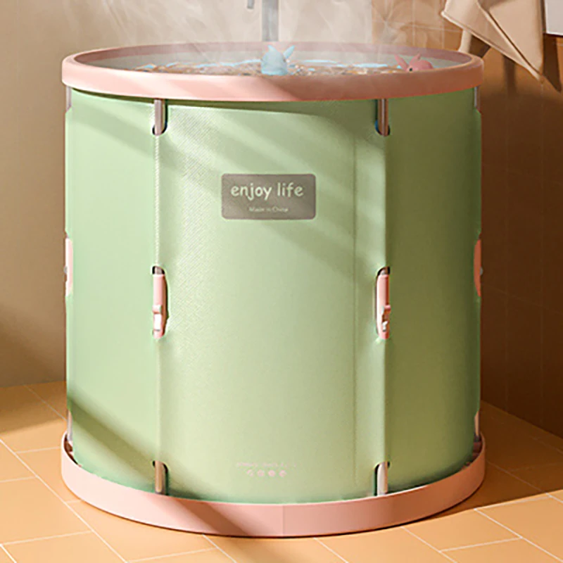 

Freestanding Cleaning Bathtub Plastic Edge Barrier Pliable Foldable Bathtub Drain Plug Thicken Spa Gonflable Household Bathtub