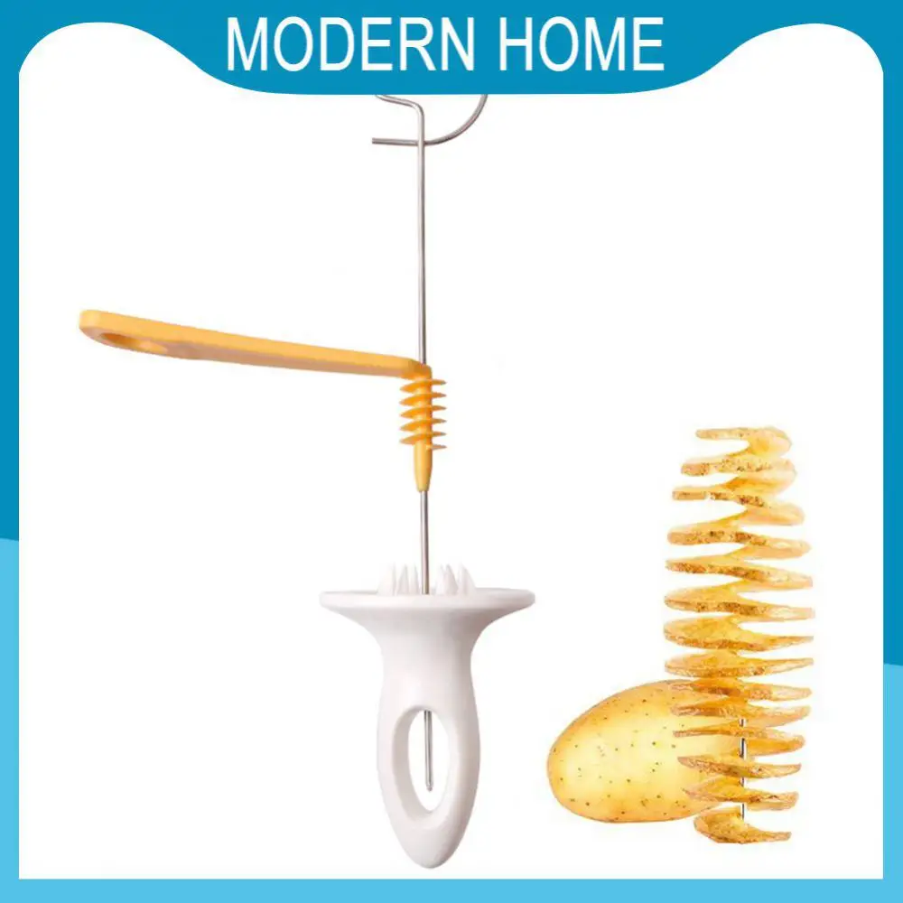 

Potato Slicing Knife Skewer Manual Rotating Potato Roll Slicing Knife Skewer Cut Potato Roll Gadgets Stainless Steel Rotate cut