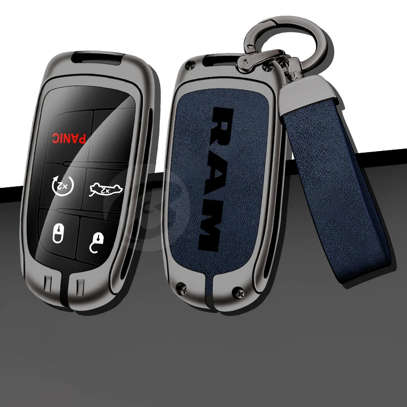 

Zinc Alloy Leather Car Smart Remote Key Case Cover for Dodge Ram Cool Wey 1500 2500 3500 Full Bag Shell Keyless Auto Accessories
