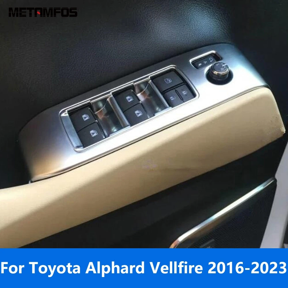 

Для Toyota Alphard Vellfire 2016-2021 2022 2023 крышка стеклоподъемника из углеродного волокна внутренняя отделка подлокотника рамка Автомобильные аксессуары