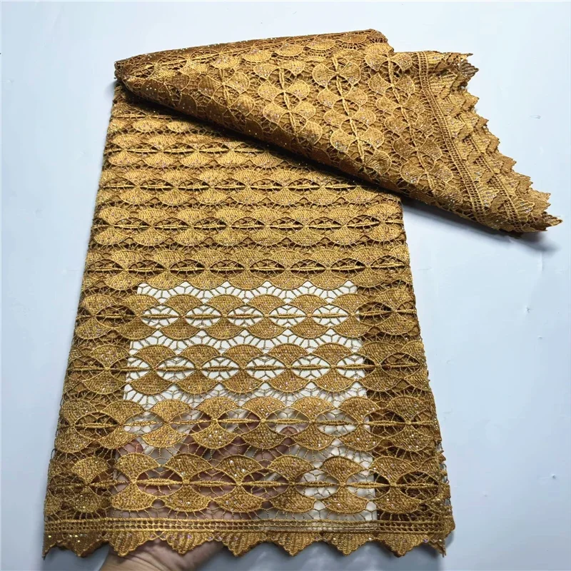 5 Yard Pure Color soft water soluble French Guipure Lace African Tulle Cord Net Embroidered Fabric For Wedding Party 9L612902