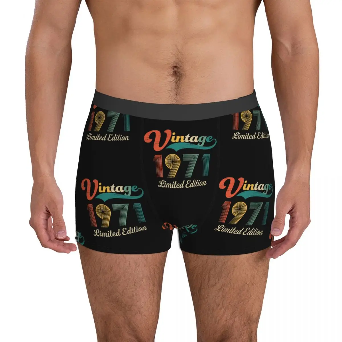 

50th Birthday 1971 Limited Edition Underwear Meaning Pouch Boxershorts Printed Shorts Briefs Breathable Men Underpants Big Size
