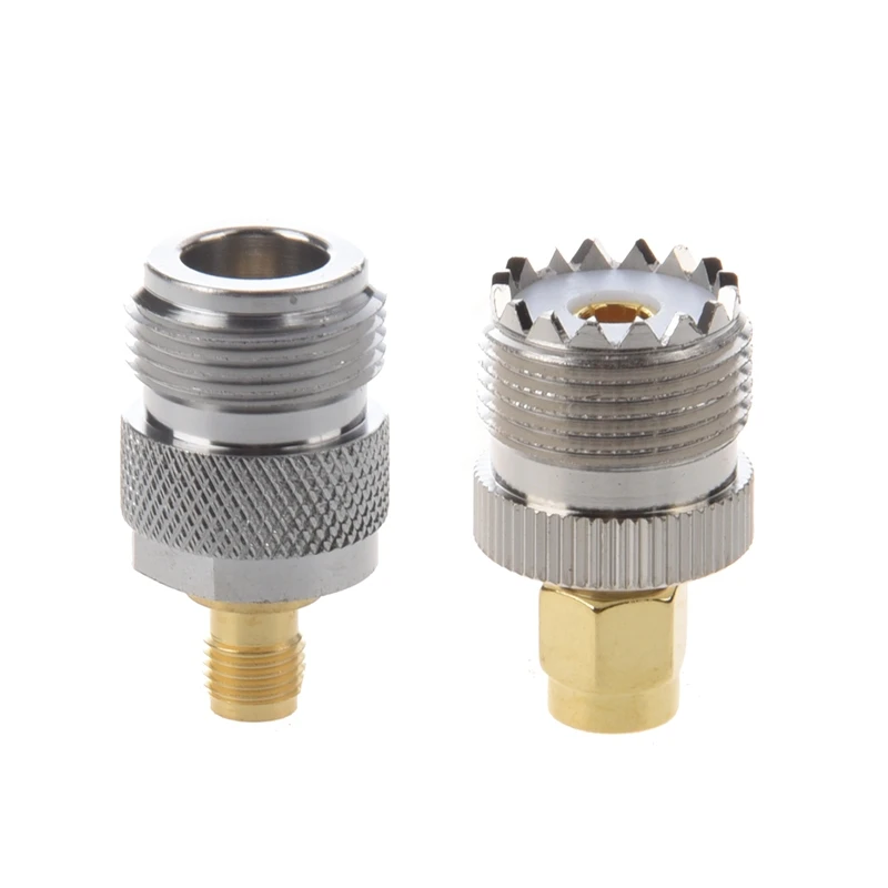 

1Pcs N Female Jack To Sma Female Plug Straight RF Connector Adapter & 1Pcs UHF SO-239 SO239 Female To Sma Male Plug Connector Co