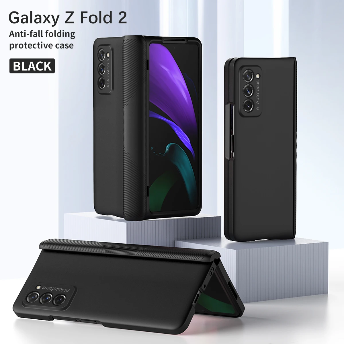

Hinge Coverage Protection Phone Case with Front Screen Protector for Samsung Galaxy Z Fold 2 5G W21 Armor Protective Slim Cover