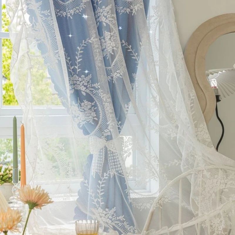 Французские винтажные двойные светонепроницаемые оконные шторы для общежития