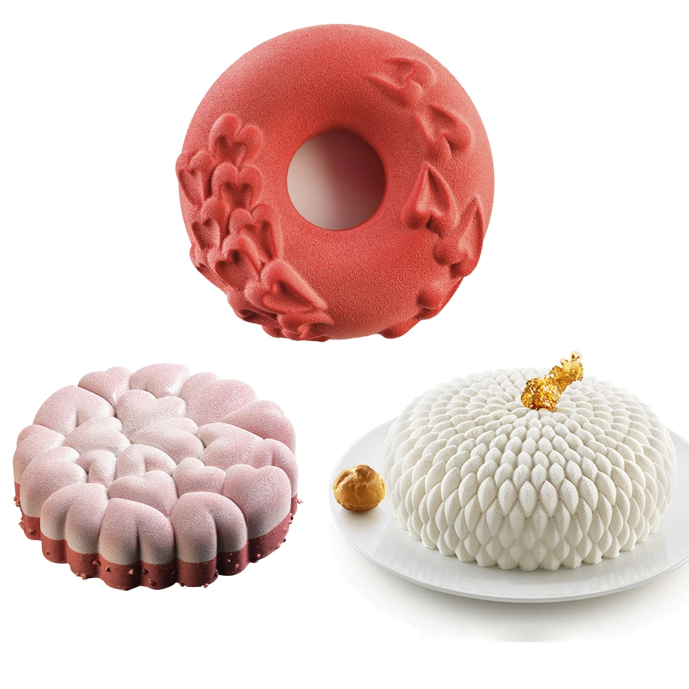 New Round Silicone Pastry Mold for Baking Sponge Mousse Cake Pan 3D Chiffon Brownie Dessert Tray Bakery Accessories
