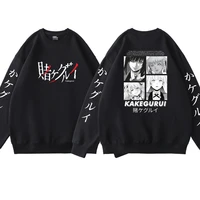 japan anime kakegurui double sided printed sweatshirt yumeko jabami streetwear men women crew neck pullover fashion hoodie tops