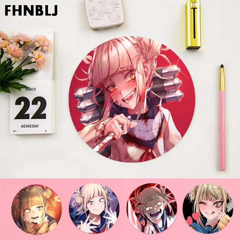 

Himiko Toga Mousepad Animation Round Office Computer Desk Mat Table Keyboard Big Mouse Pad Laptop Cushion Non-slip For PC