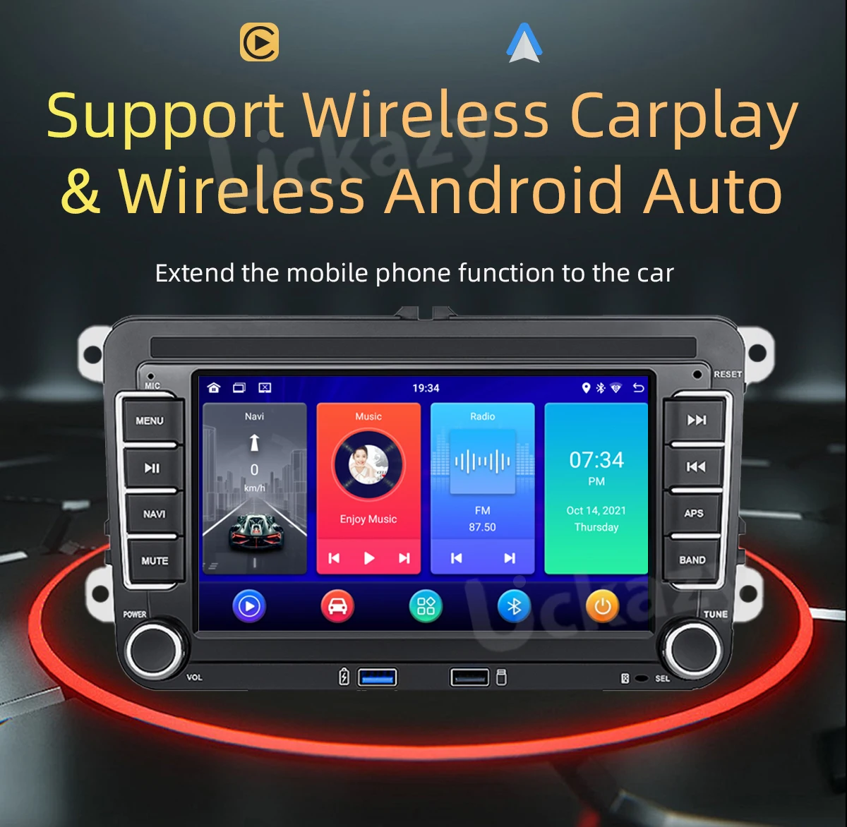 Автомобильный Мультимедийный Плеер С Сенсорным Экраном 7 Дюймов Android 12 Usb Для Vw Polo