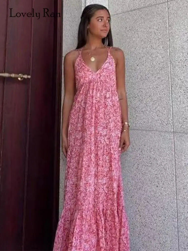 

Женское длинное платье с V-образным вырезом, открытой спиной и шнуровкой