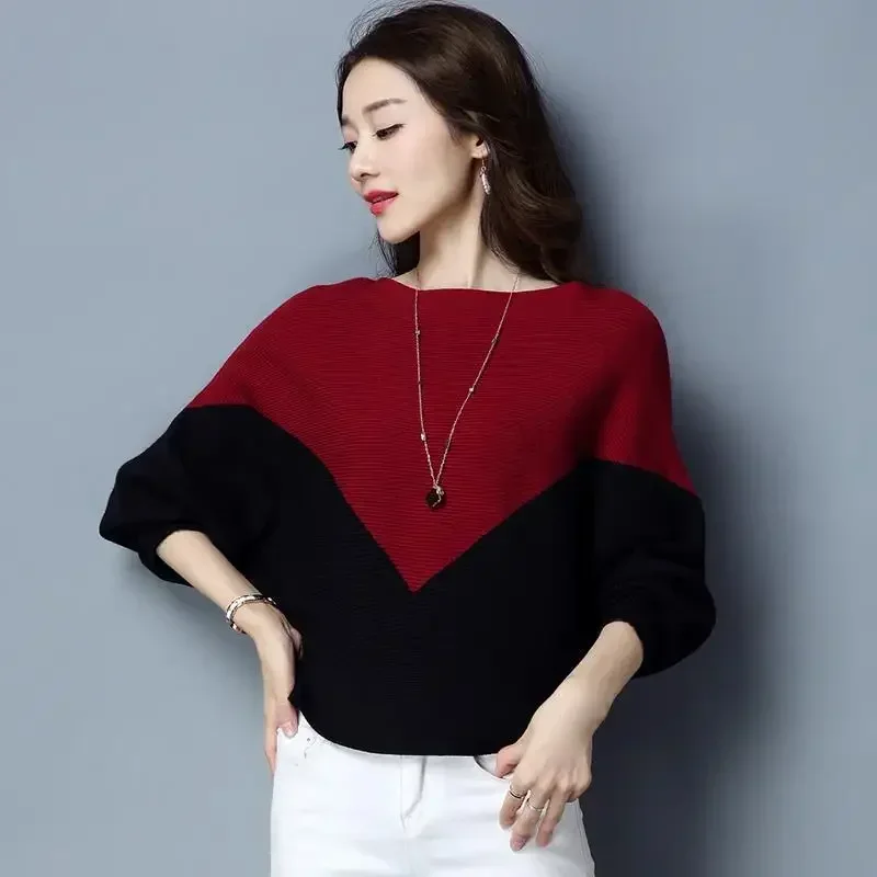 

Ladies Sweaters Purple Knitted Top for Women Round O Neck Pullovers Cold Winter Y2k Fashion Korea Autumn 2023 Korean Style Warm
