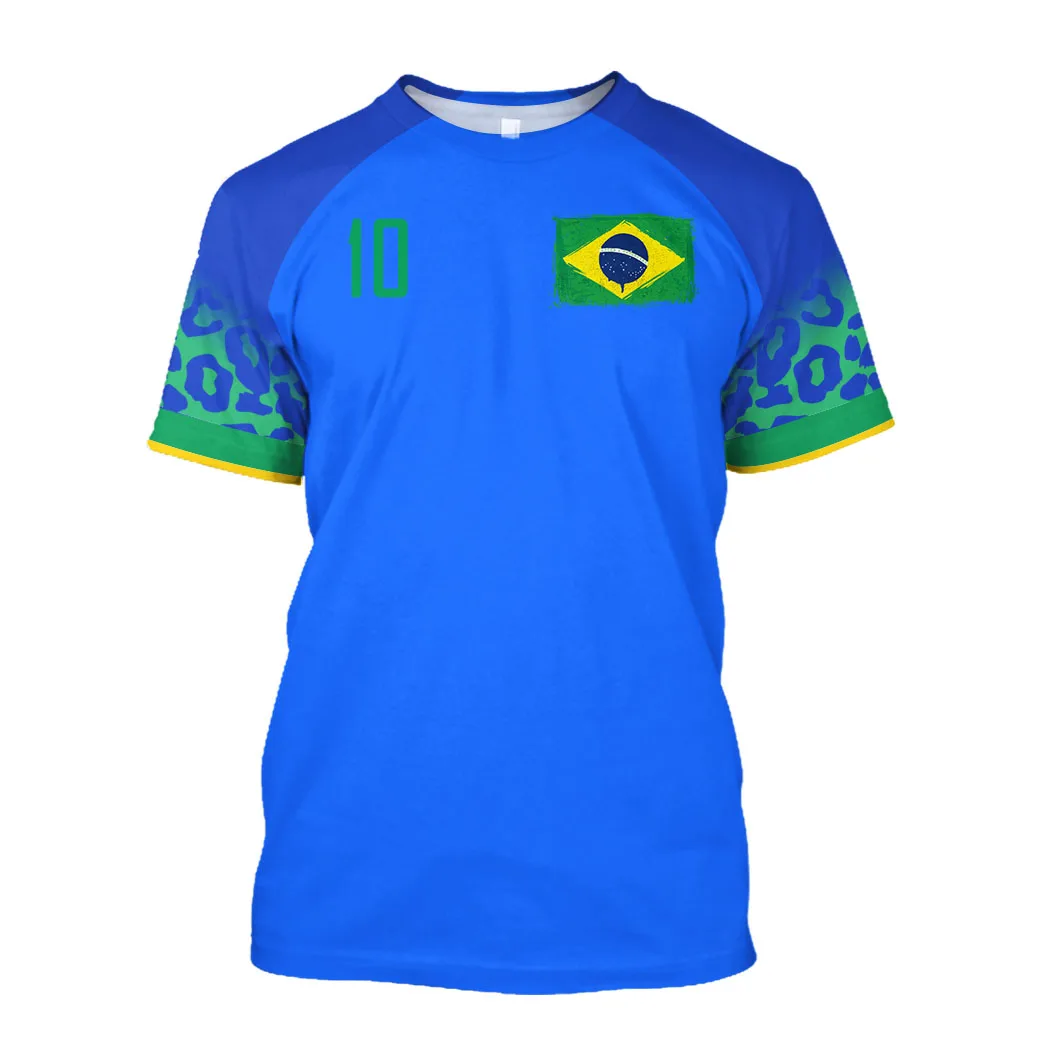 Brazil Football Jerseys Graphic T-Shirts Flag Soccer 2022 Printed Sportwear XXS-6XL