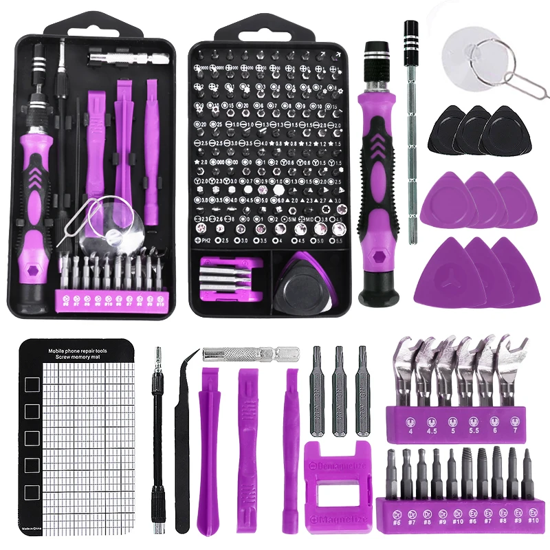 

138/25 In 1 Muititool Screwdriver Set Precision Magnetic Screwdriver Bit Torx Phillips Mobile Phone Laptop Repair Screw Kit Tool