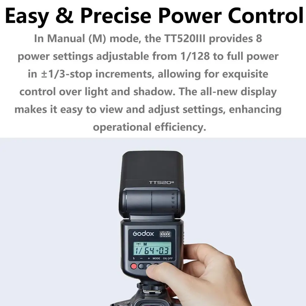 Фото Godox TT520 III Thinklite Camera Flash 443 МГц с беспроводным триггером со вспышкой, универсальная горячая башмака для Canon Nikon Sony Fuji №3