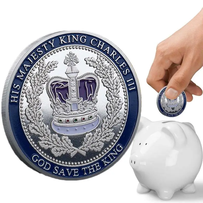 Памятная монета за коронацию английского короля Шарля III коллекционный металлический памятный двусторонний значок