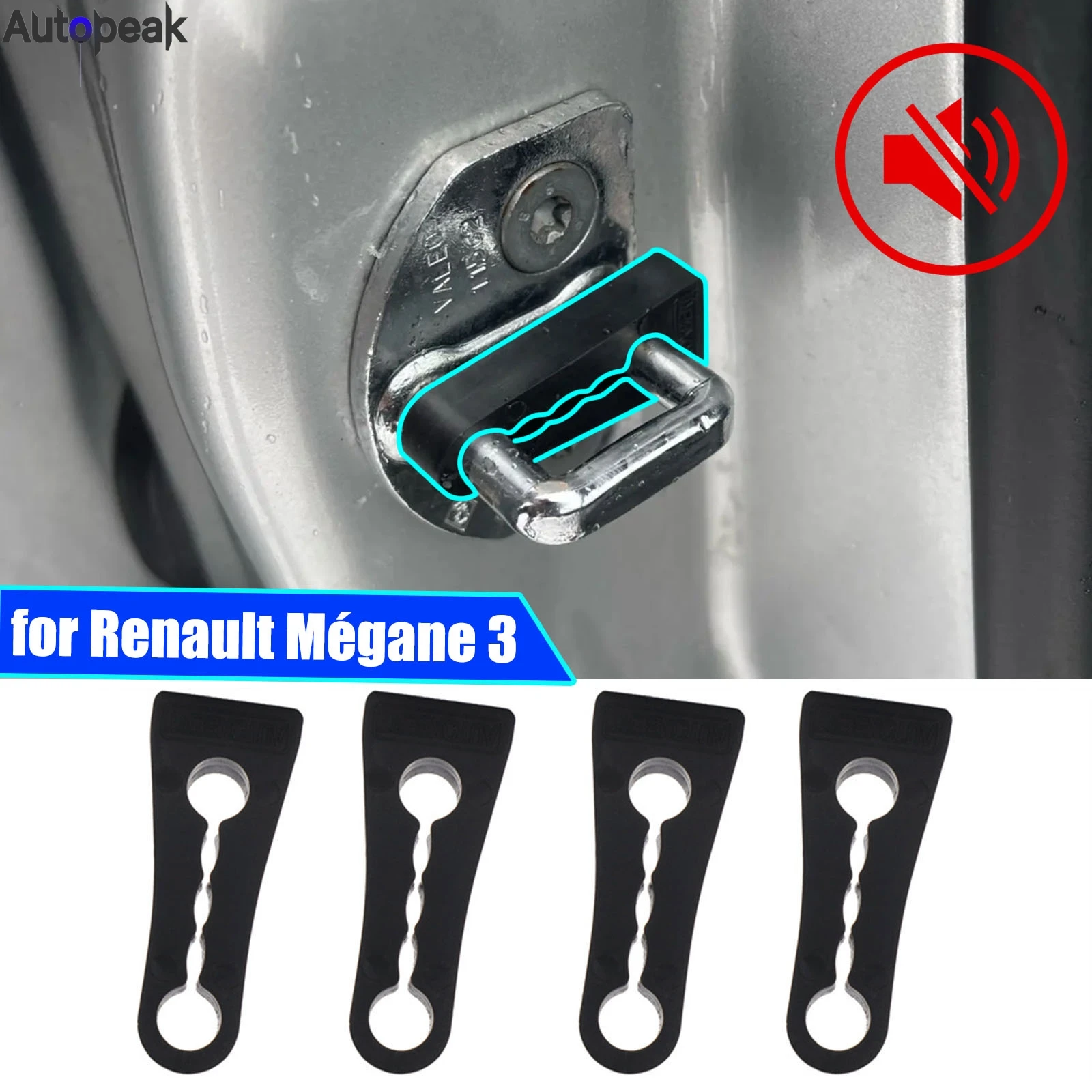 

Автомобильный дверной замок, звуковой демпфер, буфер для Renault Mégane 3, Scenic Laguna Megan 2008-2016, погремушка, тихий шум, глухой