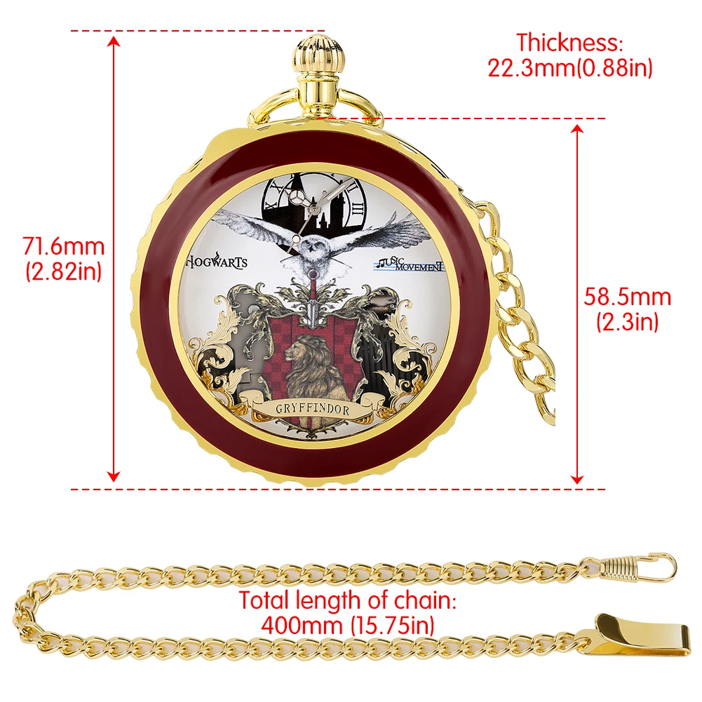 Chic Transparent Cover Musical Pocket Watch fob Chain Music Clock Creativity Roman Numerals Display Pocket Clock Gifts for Men