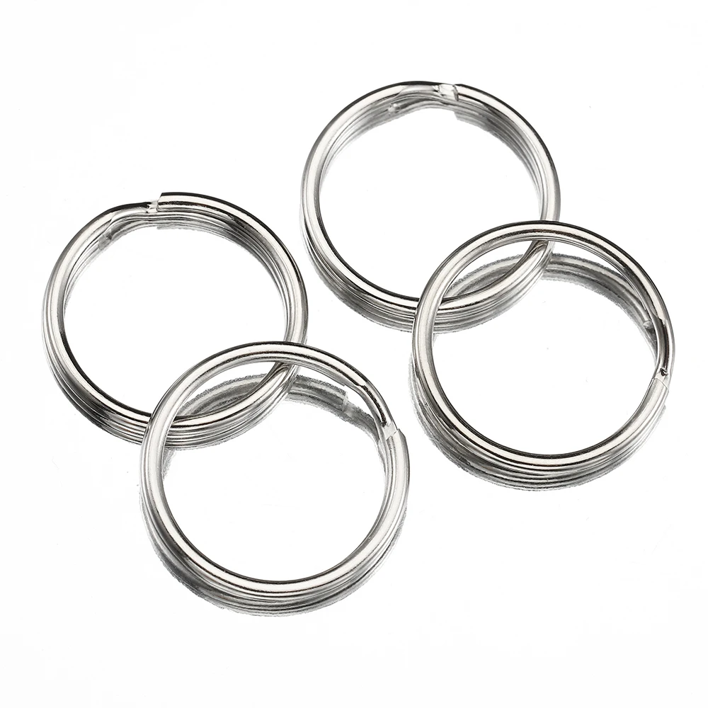 20pcs/Lot 20 25 28 32 35mm Larger Circle Key Rings Round Line Split Rings for DIY Keychain Making Supplies Make Keyring Findings