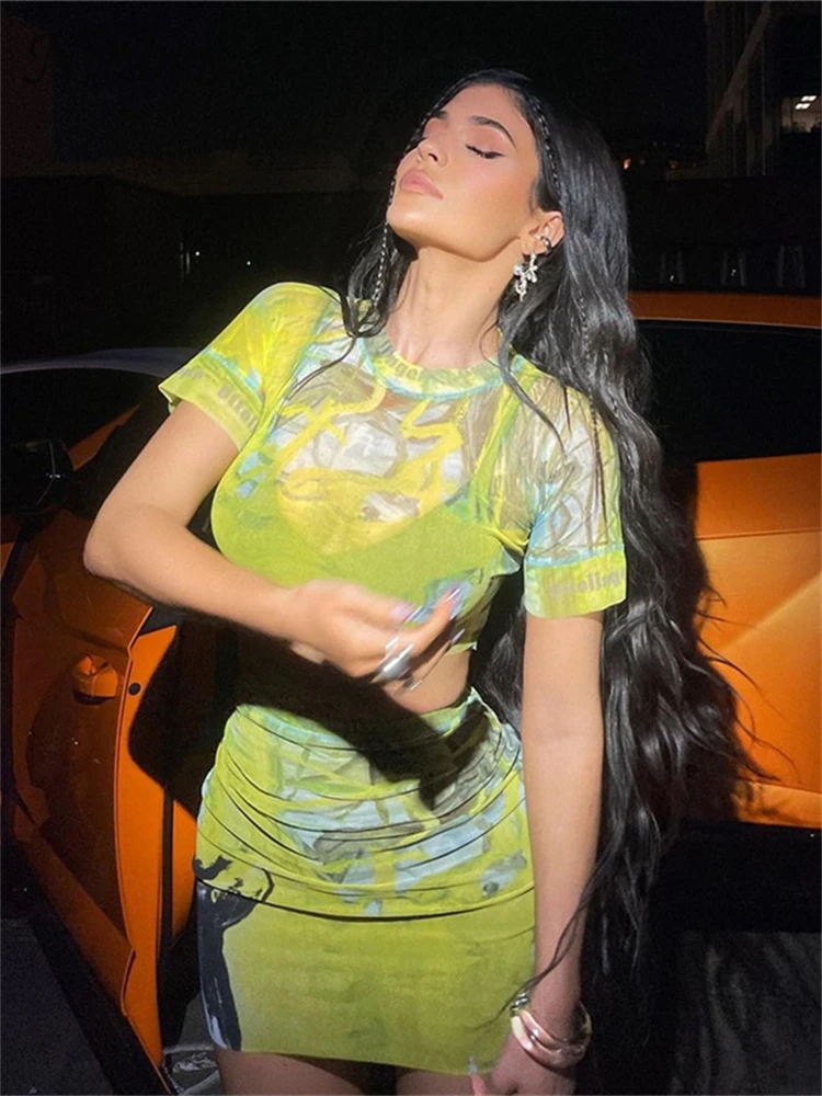 Летняя новая юбка Nibber из двух частей с коротким рукавом облегающий дизайн