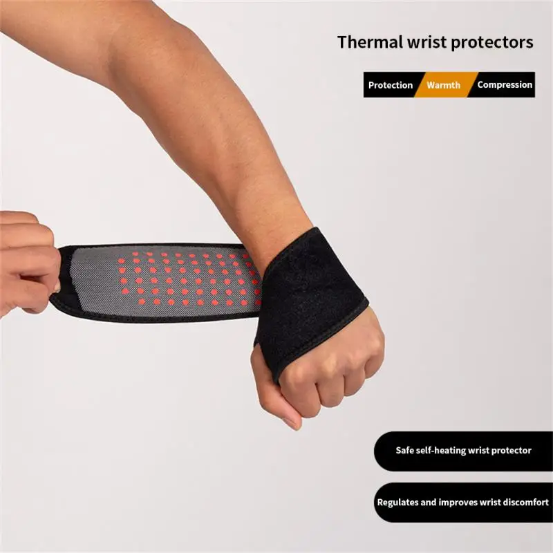 

1Pair Sports Protection Wrist Brace Tourmaline Self-Heating Belt Far Infrared Magnetic Therapy Pads Braces Pain Relief 2