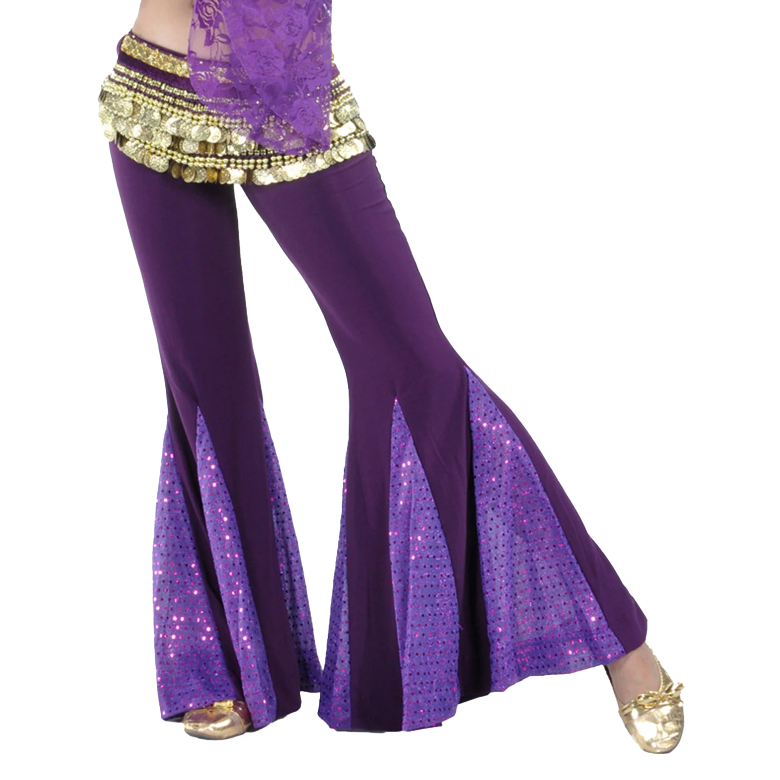 

Женские брюки-годе с блестками и низкой посадкой, расклешенные брюки с колокольчиками для танца живота, тренировок, выступлений на сцене